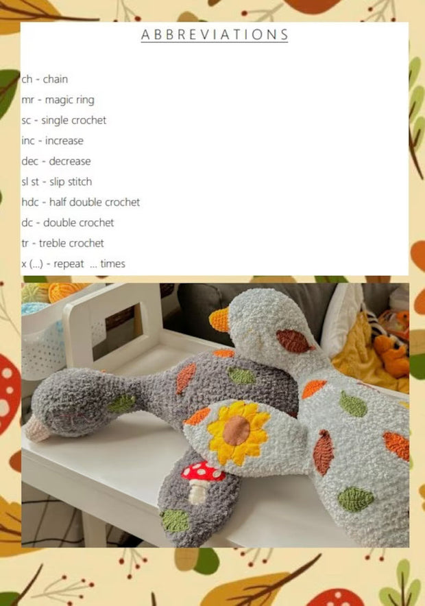 Cuddly Autumn Goose Monster PATTERN