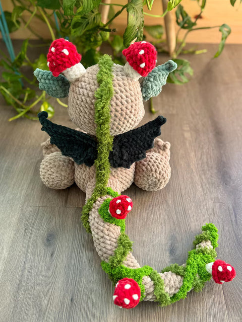Cuddly Mushroom Dragon crochet pattern